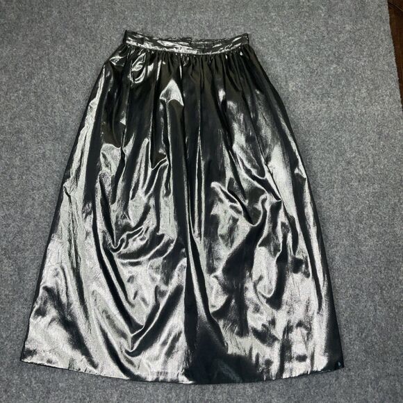 Rickie Freeman for Teri Jon Skirt Womens Size 8 Silver Vintage Midi Party Event - Picture 1 of 8